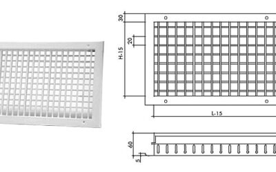 Kratka wentylacyjna z podwójnym rzędem kierownic KAI-H